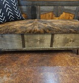 silvercreek Cowhide Storage Bench  60W x  17.5D x 20H