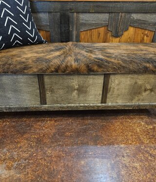 silvercreek Cowhide Storage Bench  60W x  17.5D x 20H