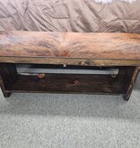 silvercreek Cowhide/Stamped Leather Bench w/Shelf 48W x 13D x 19H