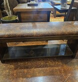 silvercreek Cowhide/Stamped Leather Bench w/Shelf 48W x 13D x 19H