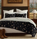 Hiend Conversation Rev 3pc Quilt Set, QUEEN, Black