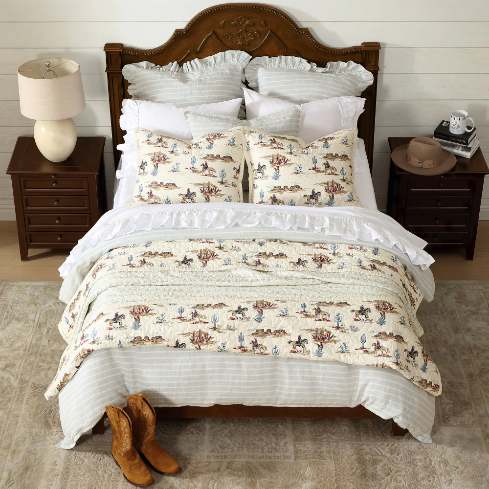 Hiend Desert Trail Rev 3pc Quilt Set, KING Sandstone