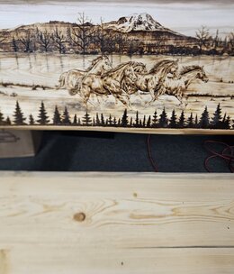 MCE Industries Custom Live Edge Bench with Artwork