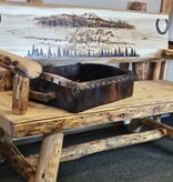 MCE Industries Custom Live Edge Bench with Artwork