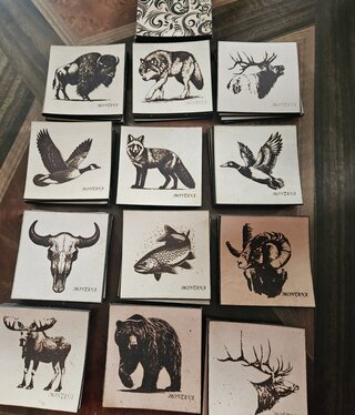 Pioneer Leather Coaster with Animals