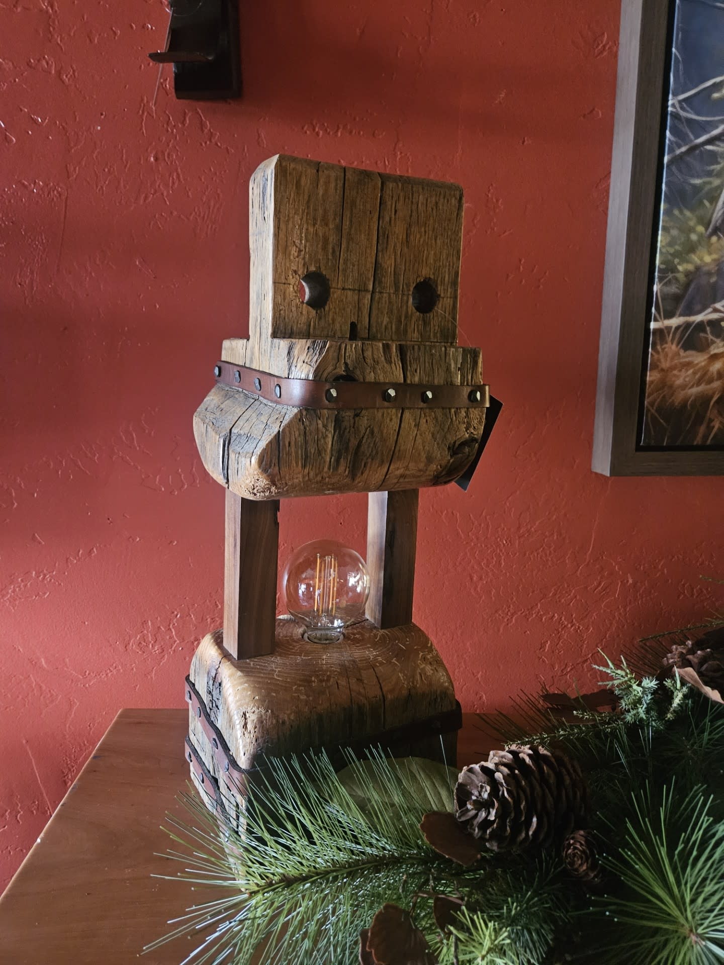 Pioneer Rustic Log Table Lamp