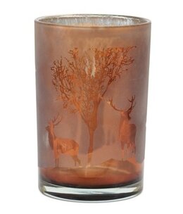 Melrose Fall Deer Candleholder LARGE 4.5D x 7H