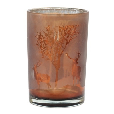 Melrose Fall Deer Candleholder LARGE 4.5D x 7H