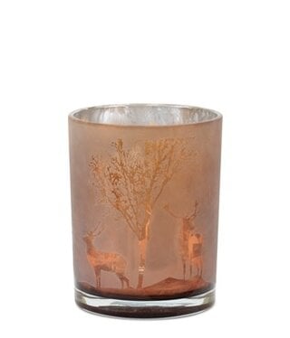 Melrose Fall Deer Candleholder Medium 4D x 5H