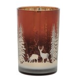 Melrose Amber Deer Candleholder Large 4.5D x 7H