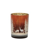 Melrose Amber Deer Candleholder Medium 4D x 5H