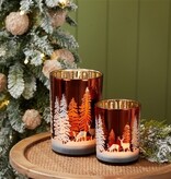Melrose Amber Deer Candleholder Medium 4D x 5H