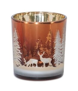 Melrose Amber Deer Votive Holder 3D x 3H