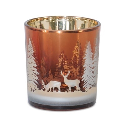 Melrose Amber Deer Votive Holder 3D x 3H