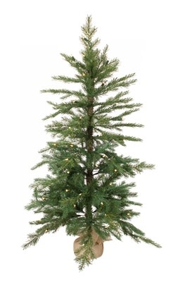 Melrose Burlap Tree w/50 Lights  4'H