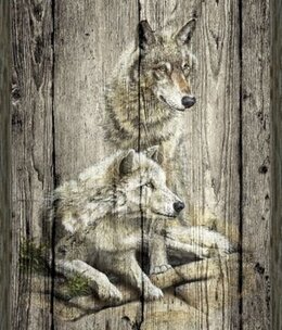 TAC Woodgrain Antiques (Wolf Pair) 29x43