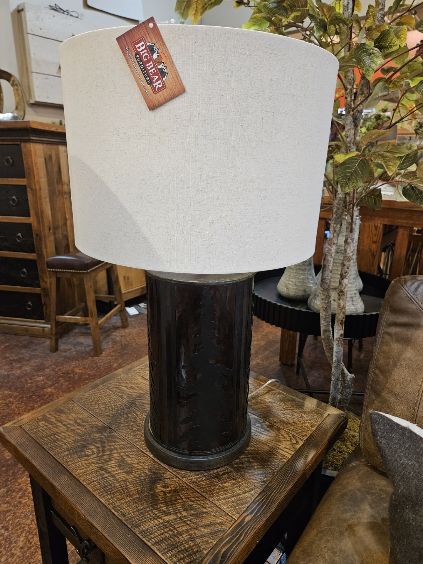 Crestview Rowan Oak Table Lamp 32"H