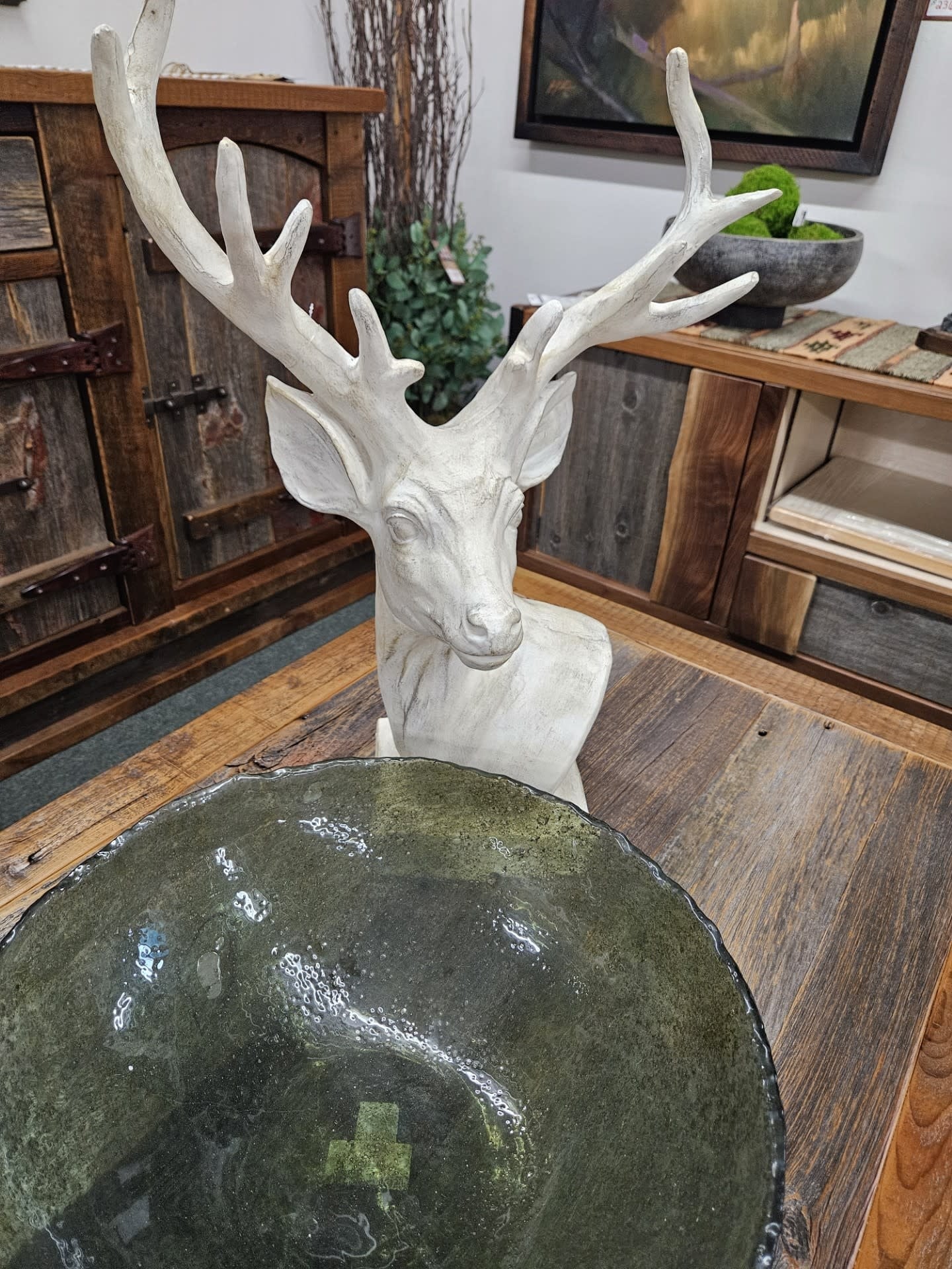 Crestview White Hart (Deer) Sculpture 7.5x6.5x25H
