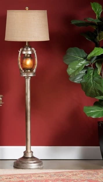 Crestview Oil Lantern Floor Lamp 62H