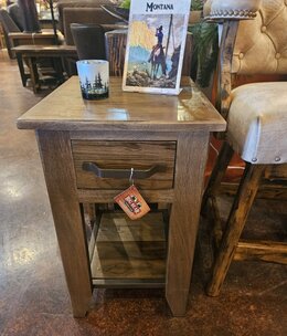 IFD 1171 Natural Teca Chair Side Table 16x18x26
