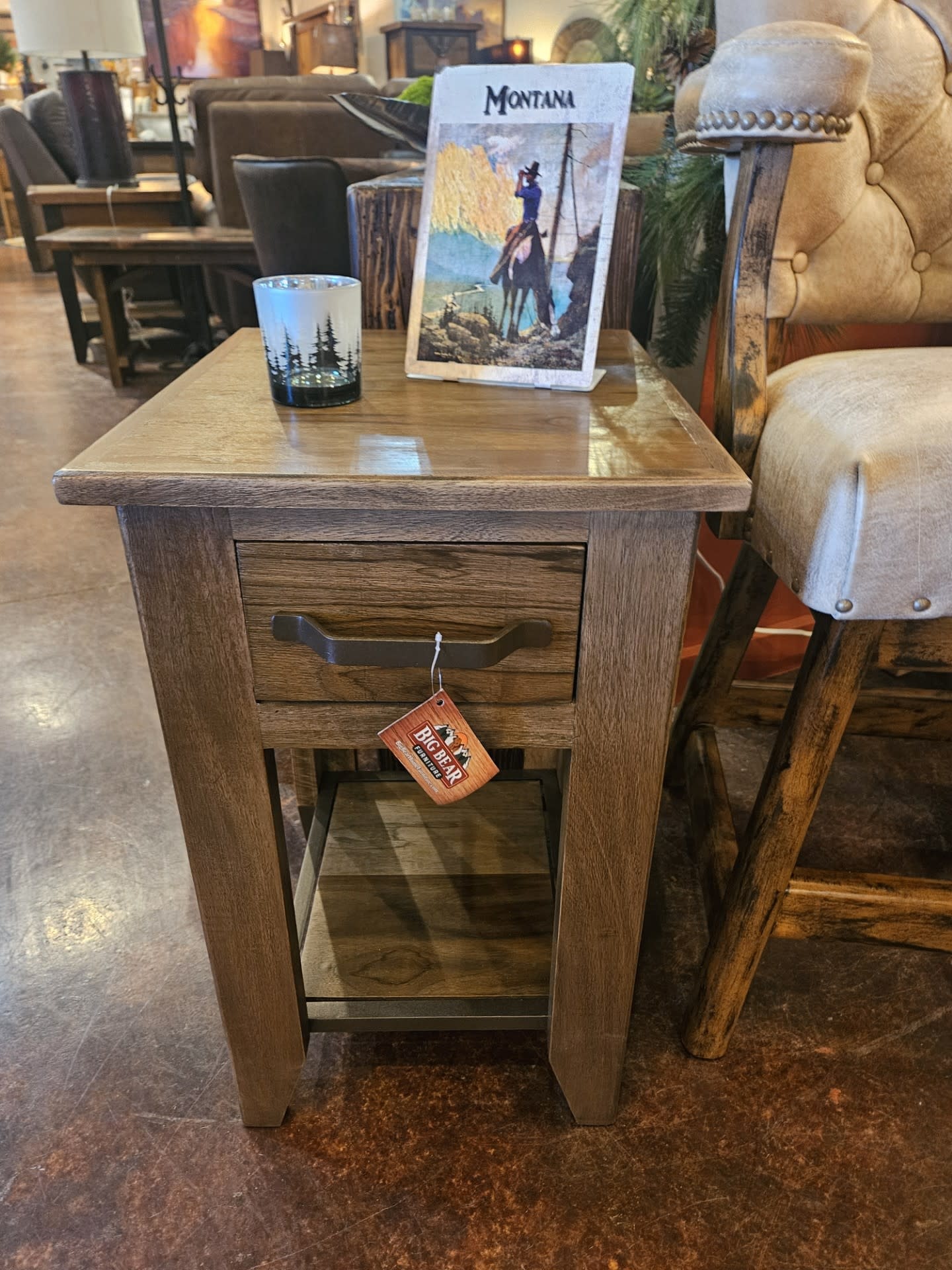 IFD 1171 Natural Teca Chair Side Table 16x18x26