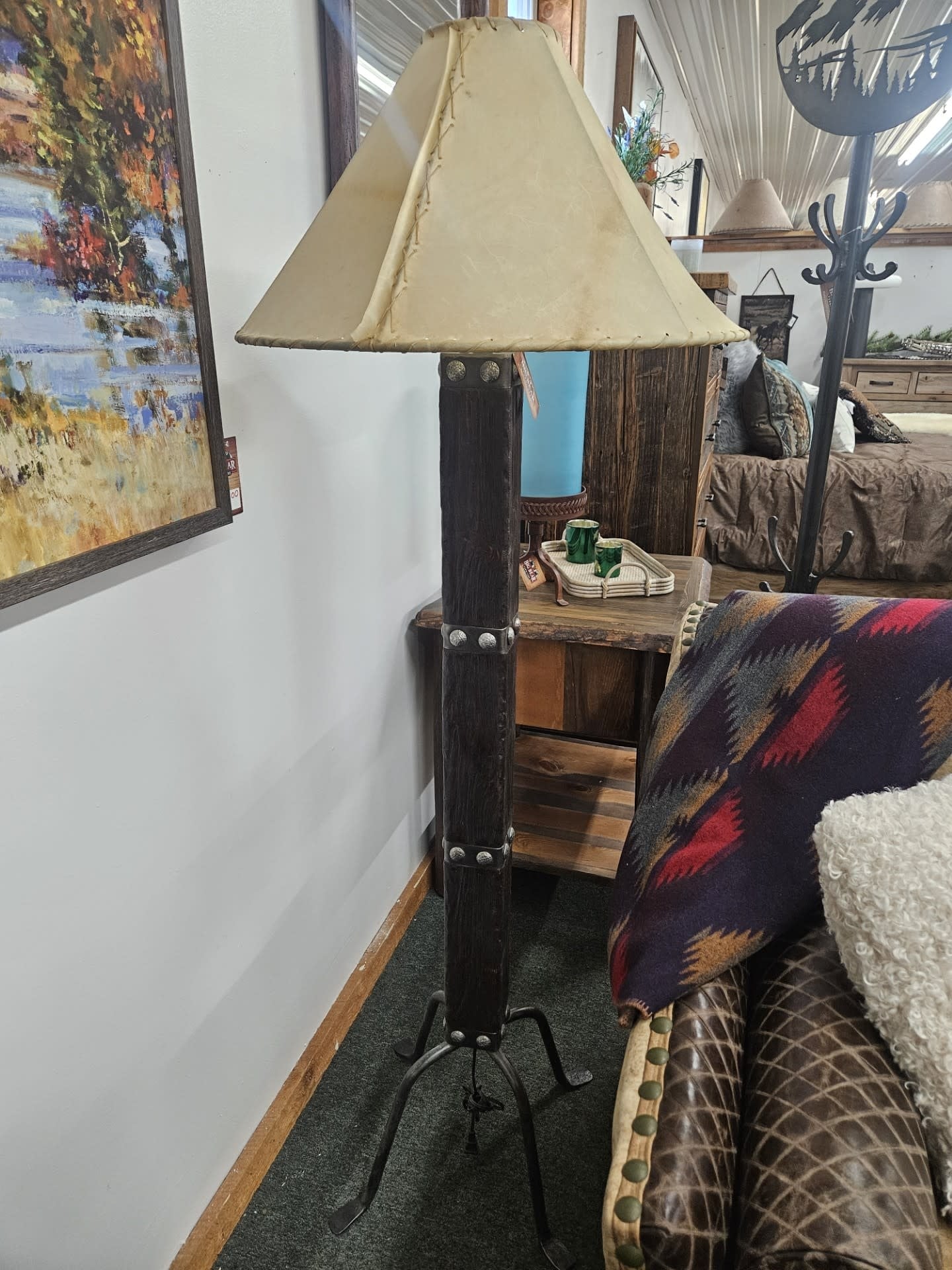 Mexican Country Hacienda Floor Lamp - Dark Natural
