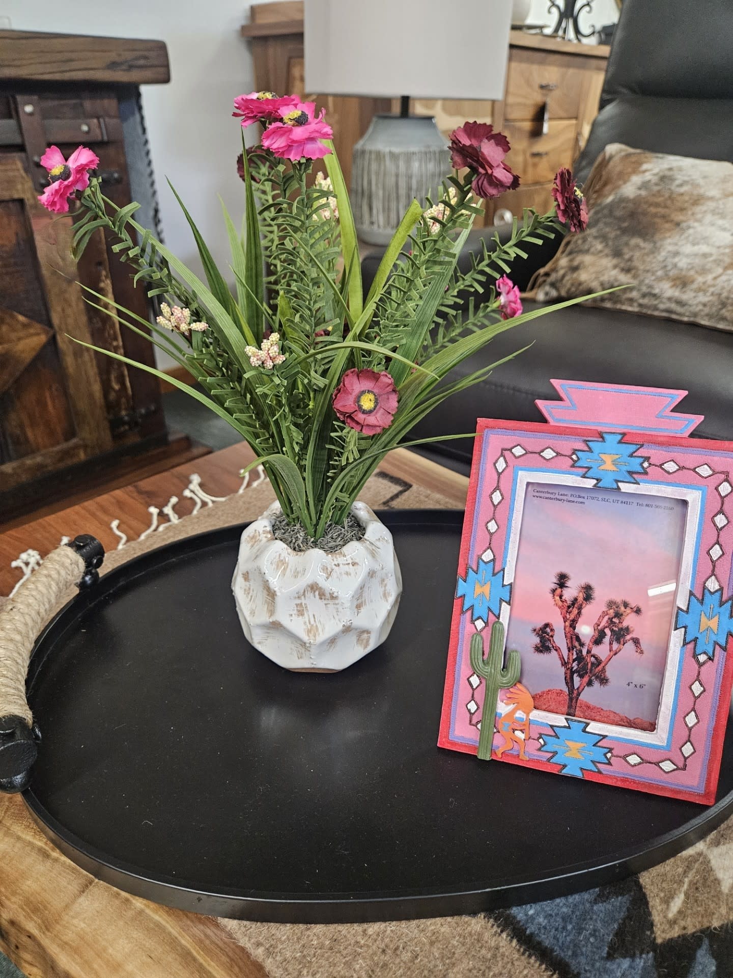 D&W Silks Pink & Burgandy Wildflowers in Pot 17D x 14.5H