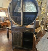 HTD Bowery Tall Round Bar Cabinet 38x18x74