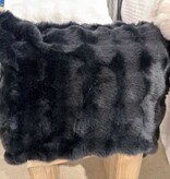 Hiend Cottontail Faux Fur 3pc Comforter Set-QUEEN-Black
