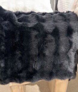 Hiend Cottontail Faux Fur 3pc Comforter Set-QUEEN-BLACK
