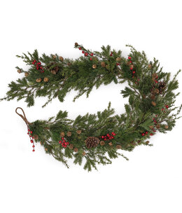 Melrose 13226 Mixed Pine Garland & Berries 6'L