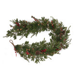 Melrose 13226 Mixed Pine Garland & Berries 6'L