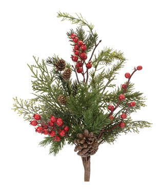 Melrose 13227 Mixed Pine Spray w/Red Berries 23"H*****