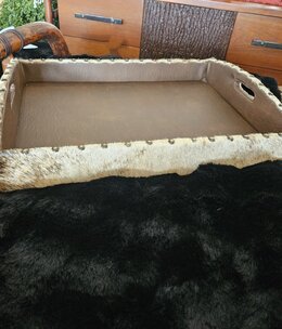 MCE Industries Medium Cowhide Tray w/Handles 21x16x4