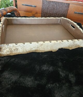 MCE Industries Medium Cowhide Tray w/Handles 21x16x4