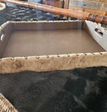 MCE Industries Medium Cowhide Tray w/Handles 21x16x4