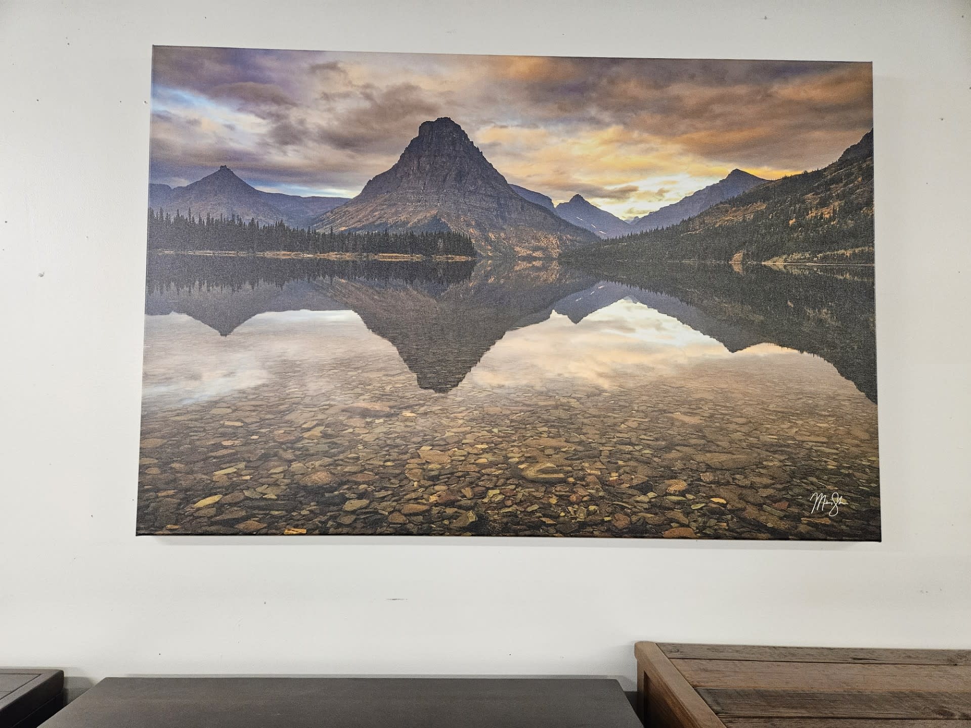 Rocky Mountain Pub Two Medicine Morning (Reflecting Mtn) 36x54 Wrap