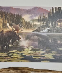 Rocky Mountain Pub Place of Rest (Cabin Moose) 36x54 Wrap