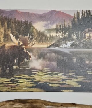 Rocky Mountain Pub Place of Rest (Cabin Moose) 36x54 Wrap