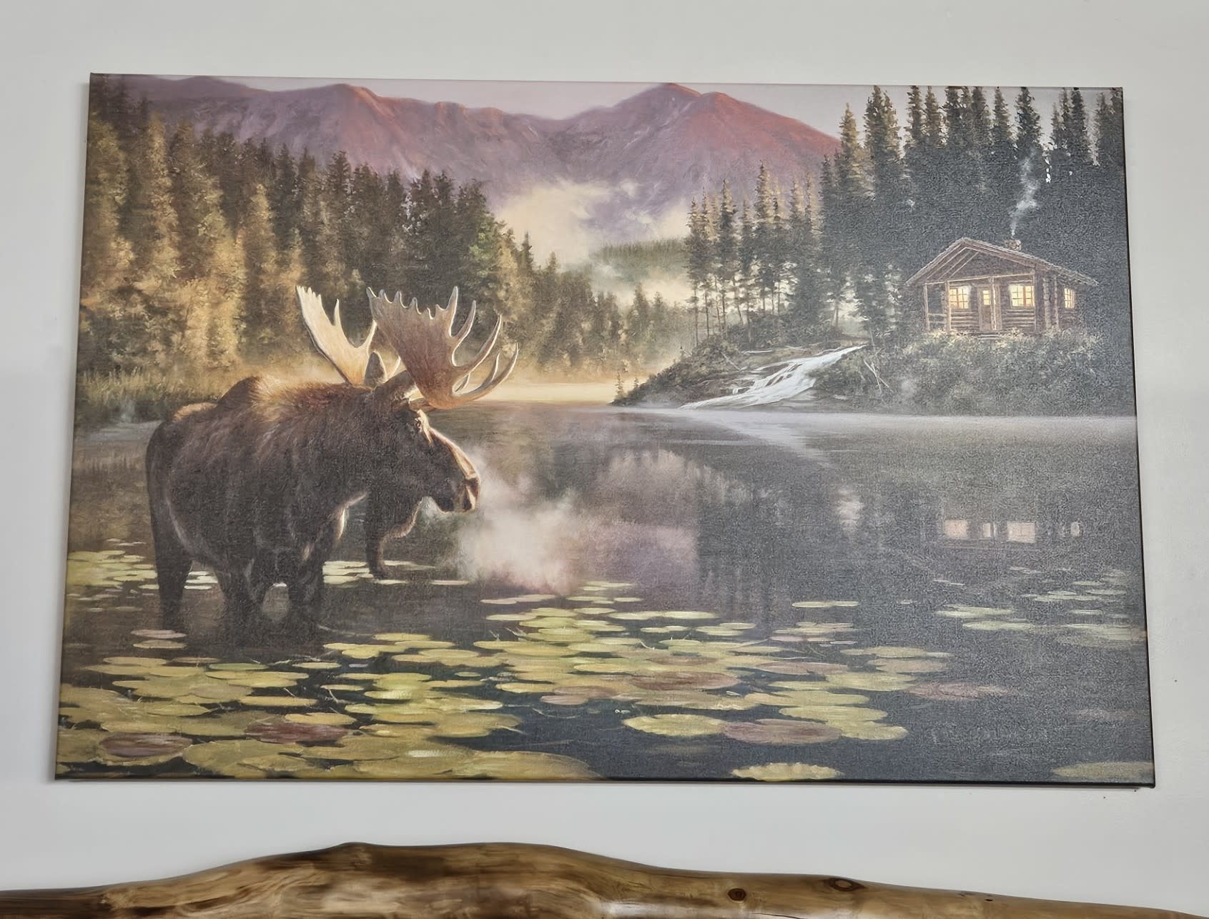 Rocky Mountain Pub Place of Rest (Cabin Moose) 36x54 Wrap