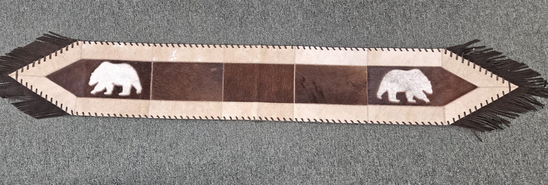 Gaucho Small BEAR Cowhide Table Runner 6'x10"