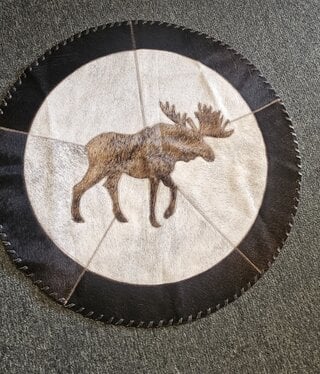 Gaucho 27" Round Moose Cowhide Rug