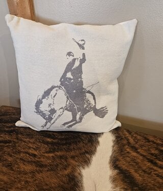 Hiend Bucking Bronco Chenille Jacquard Pillow  20x20