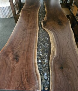 Stone River Live Edge Walnut Vermilian Dining Table 42x96