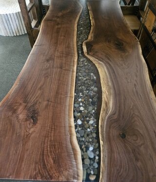 Stone River Live Edge Walnut Vermilian Dining Table 42x96