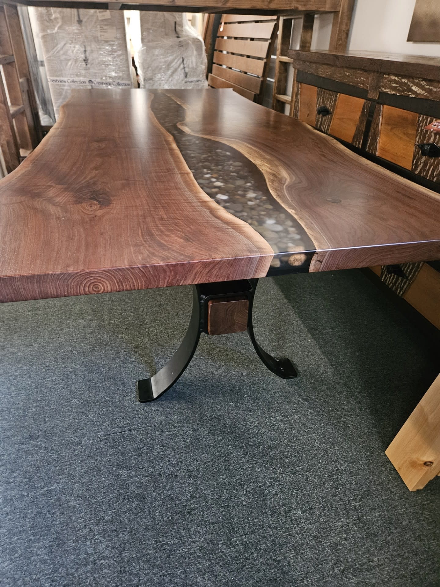 Stone River Live Edge Walnut Vermilian Dining Table 42x96
