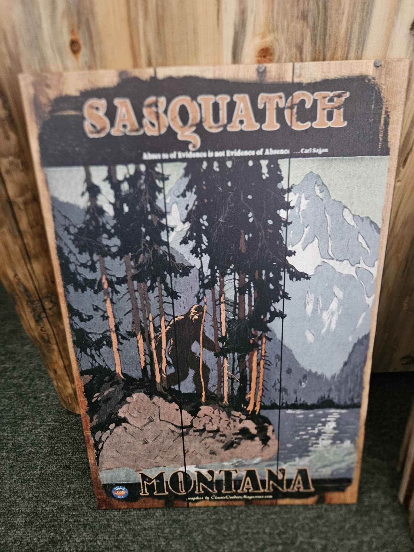 Classic Outdoor Magazines #17 Sasquatch 12x18 Wood Sign
