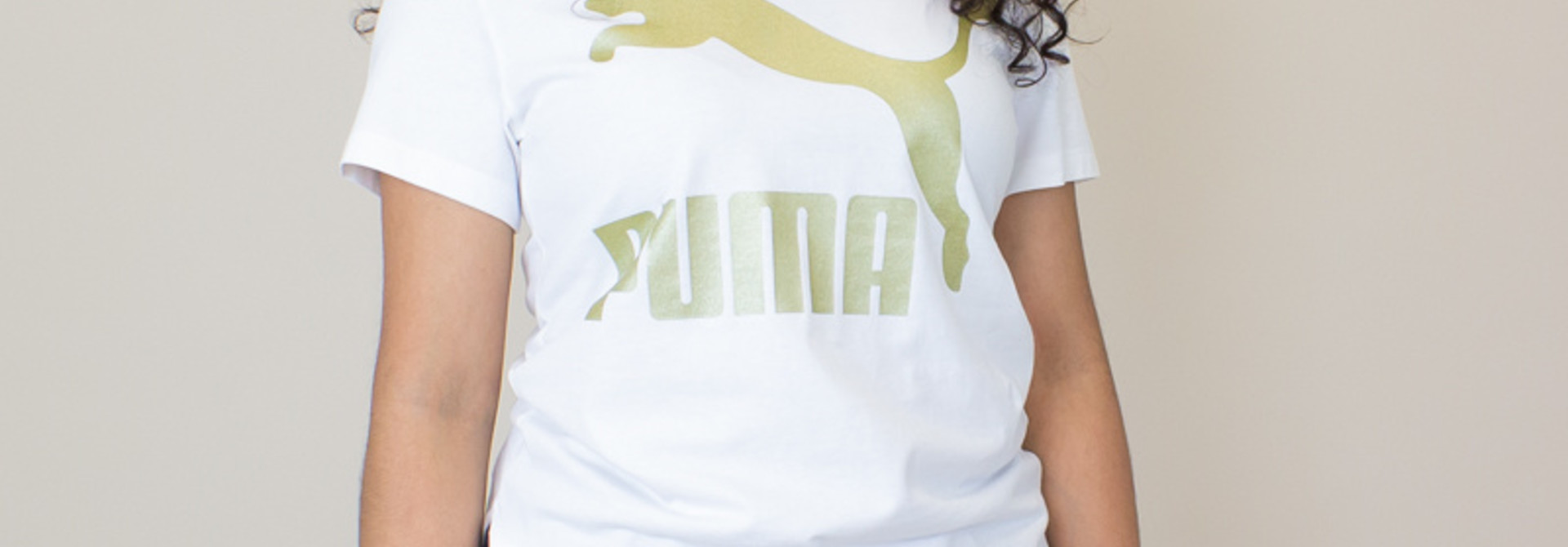 Puma Classics Logo S/S T-Shirt - White/ Gold