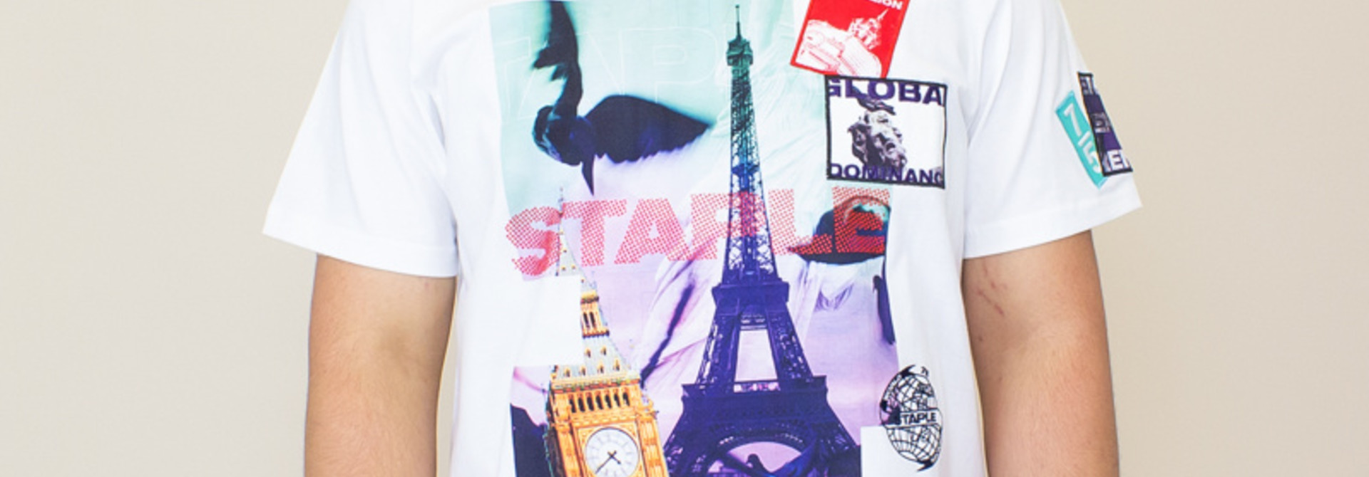 Staple Wrld Collage Photo Tee - White