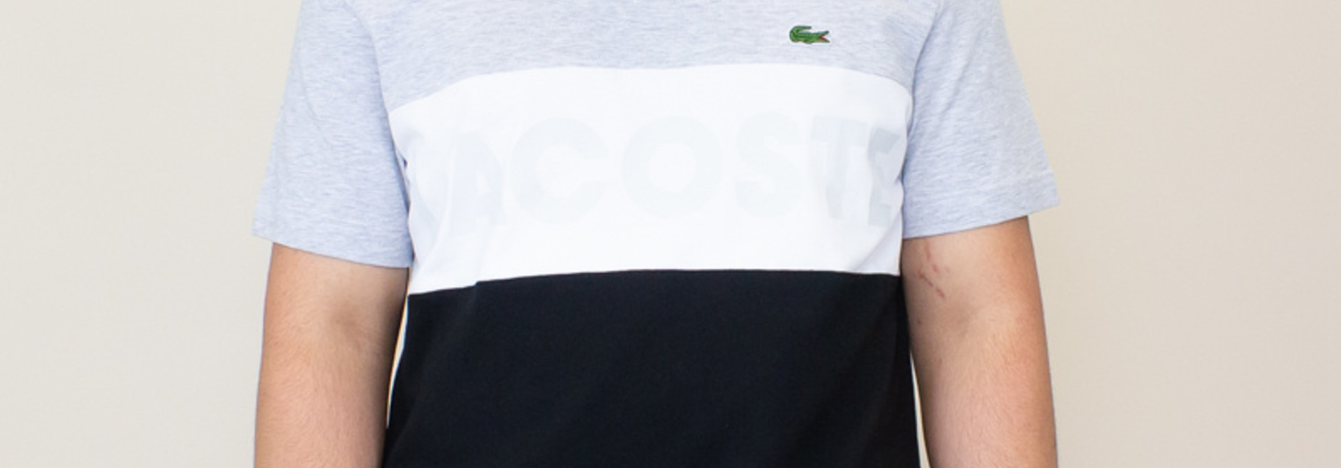 Lacoste Color-Blocked T - Shirt - Gray